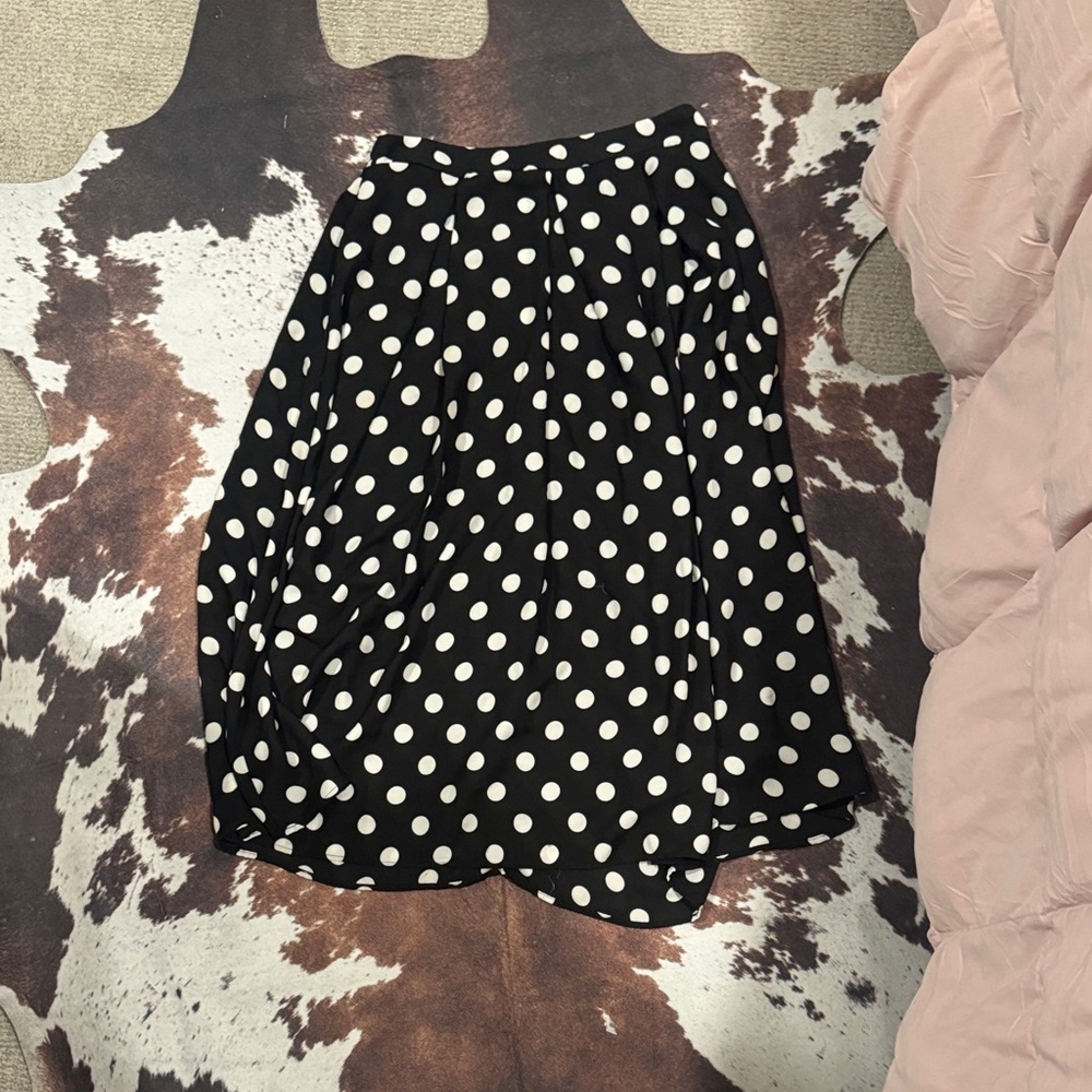 Windsor Black and White Polka Dot A-Line Skirt